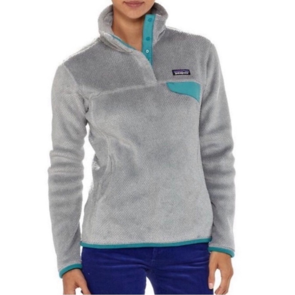 Patagonia Women’s Retool Snap-T Fleece X-Small Grey Teal - Picture 2 of 13